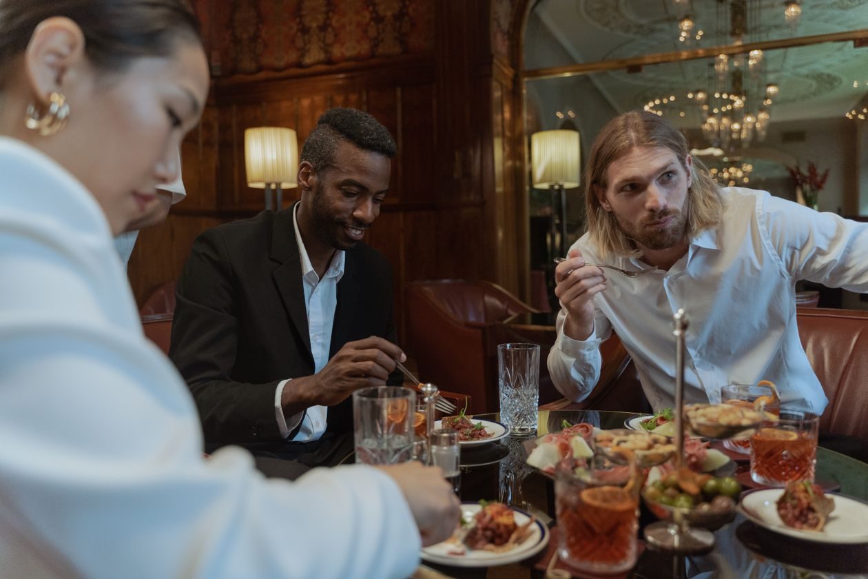 Friends dining
